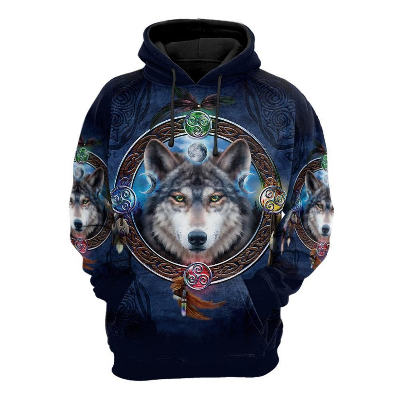 FUNSTUFFPRINT Celtic Wolf 3D Hoodie and Zip Hoodie