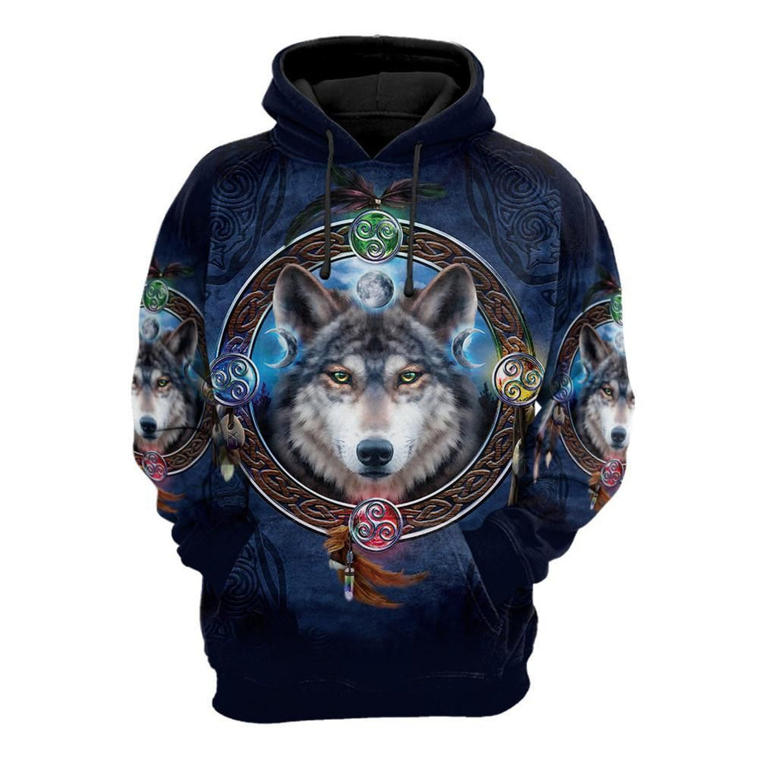 FUNSTUFFPRINT Celtic Wolf 3D Hoodie and Zip Hoodie