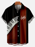 Men's Casual Short Sleeve Music Hawaiian Shirt