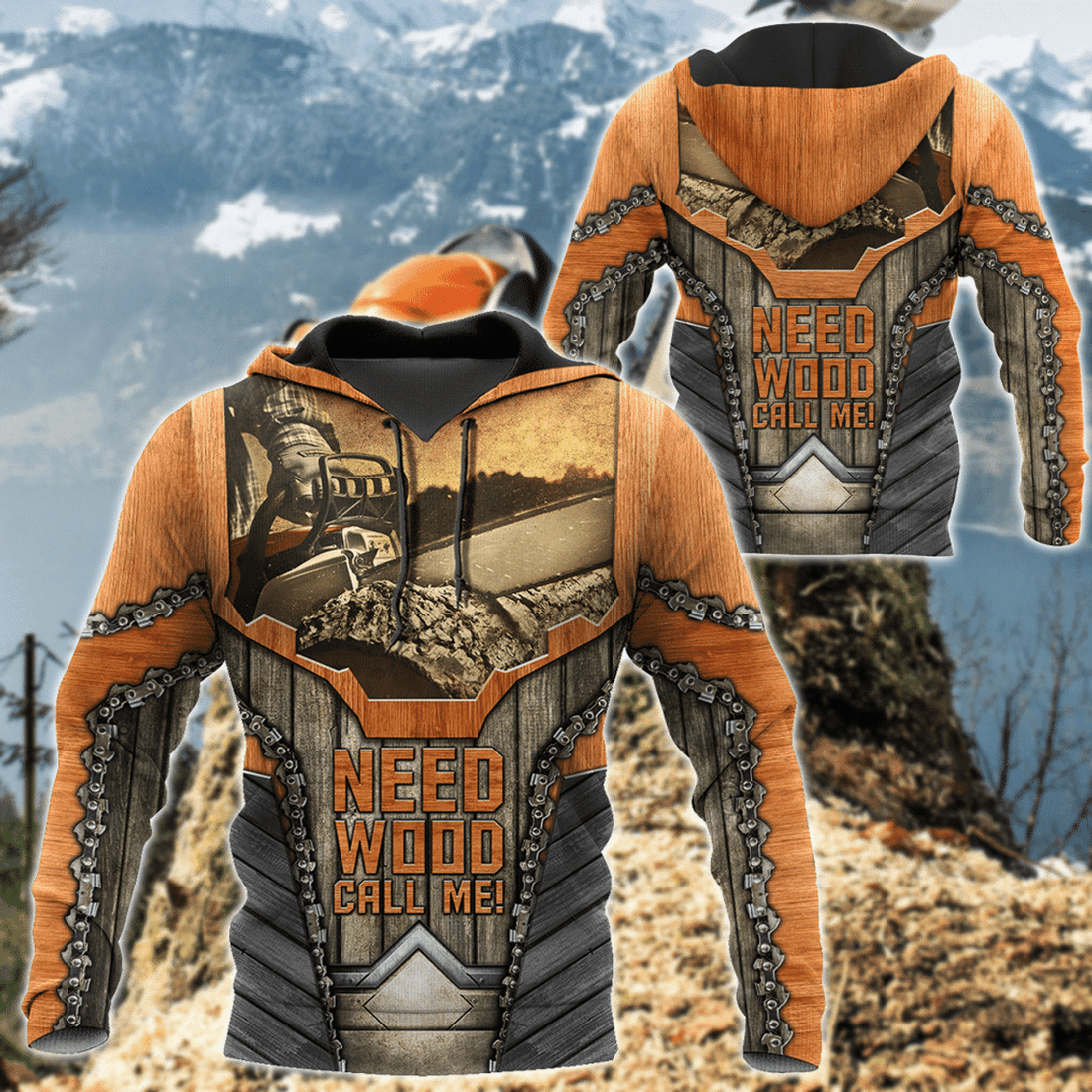 FUNSTUFFPRINT Chainsaw Orange Good 3D Hoodie and Zip Hoodie
