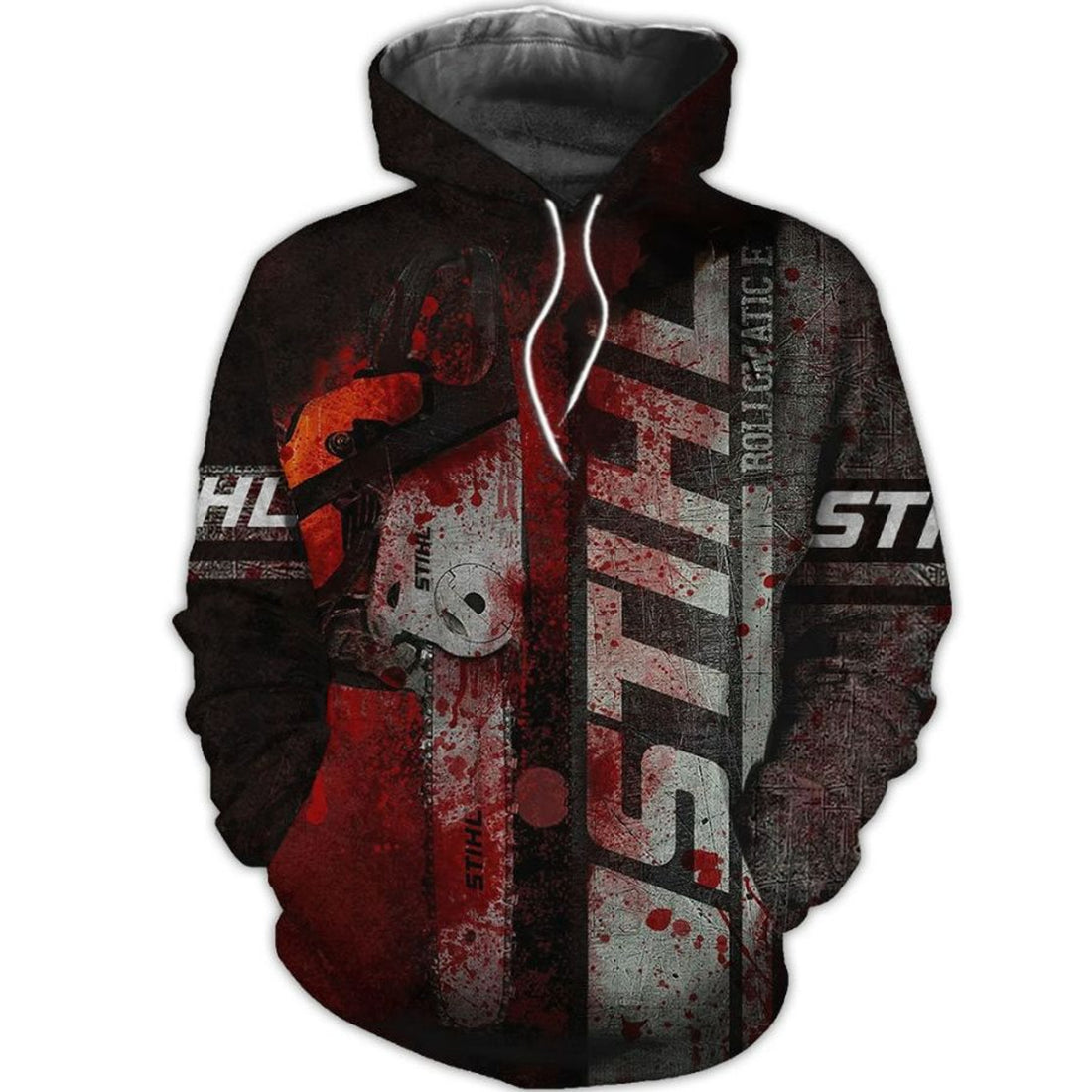 FUNSTUFFPRINT Chainsaw STIHL Brand Halloween 3D Hoodie and Zip Hoodie