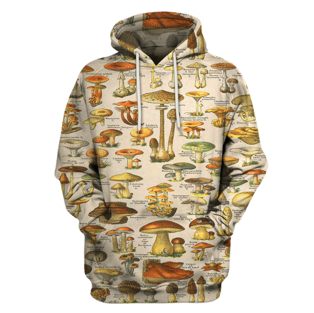 FUNSTUFFPRINT Champignons Tan Unique 3D Hoodie and Zip Hoodie