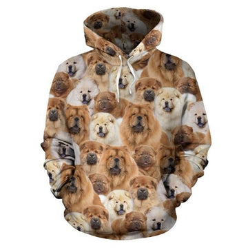 FUNSTUFFPRINT Chow Chow Dog 3D Hoodie and Zip Hoodie