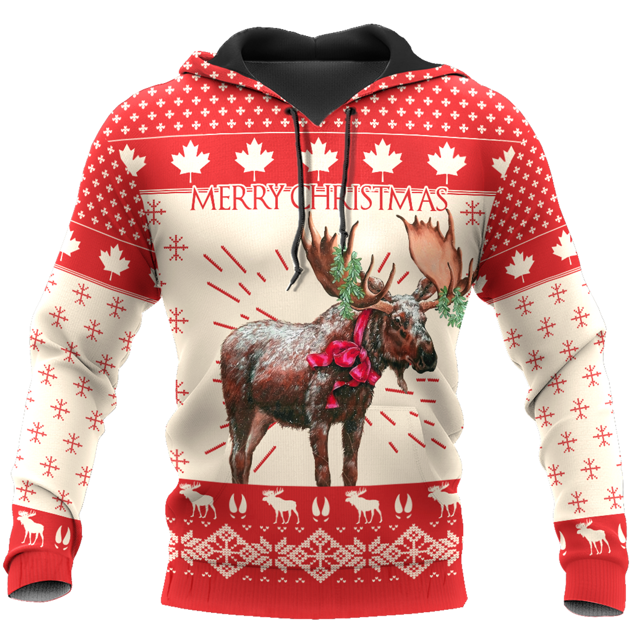 FUNSTUFFPRINT Christmas Reindeer Pi 3D Hoodie and Zip Hoodie