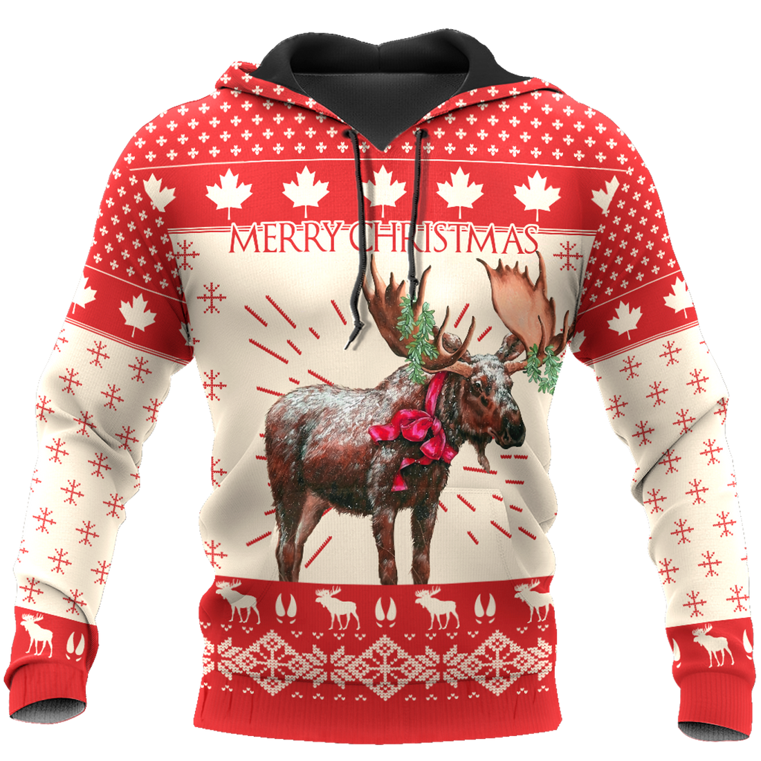 FUNSTUFFPRINT Christmas Reindeer Pi 3D Hoodie and Zip Hoodie