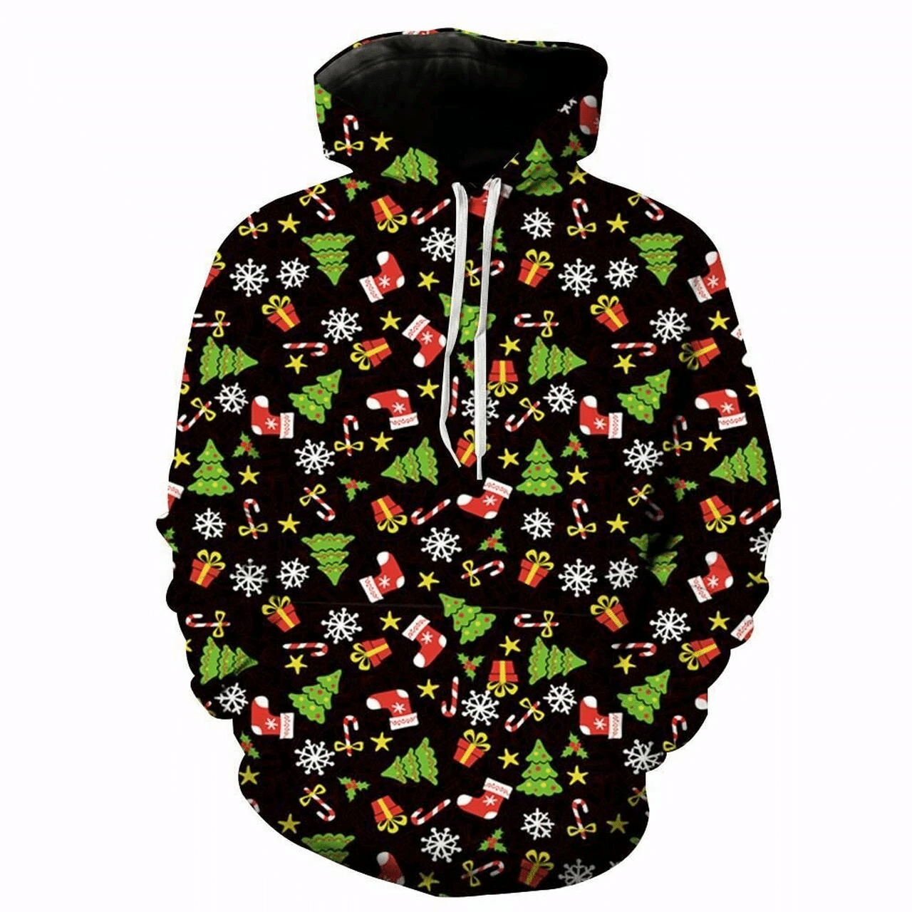 FUNSTUFFPRINT Christmas Socks Pattern 3D Hoodie and Zip Hoodie