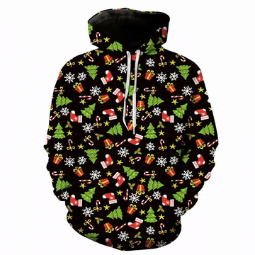 FUNSTUFFPRINT Christmas Socks Pattern 3D Hoodie and Zip Hoodie