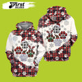 FUNSTUFFPRINT Christmas Tartan Dog Paw Dog Christmas 3D Hoodie and Zip Hoodie