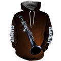 FUNSTUFFPRINT Clarinet 3D Hoodie and Zip Hoodie