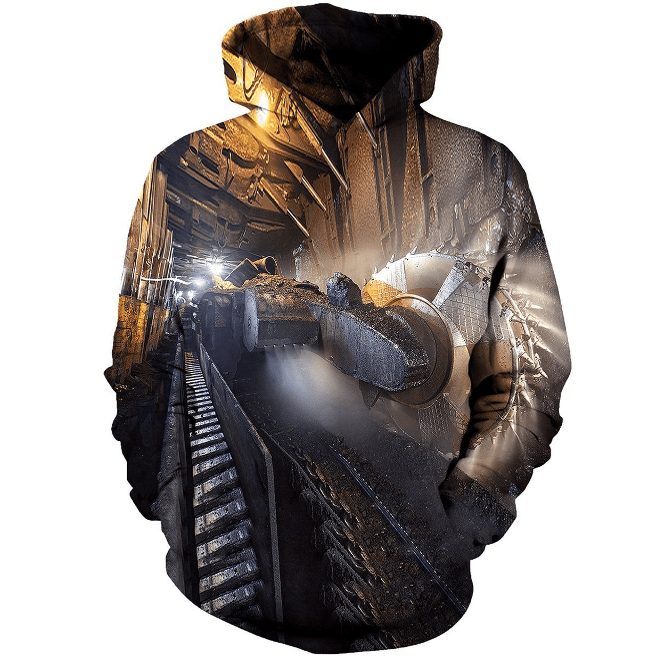 FUNSTUFFPRINT Coal Miner Shirt Black Cool Mens Coal Miner Awesome 3D Hoodie and Zip Hoodie
