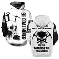 FUNSTUFFPRINT Coal Miner Shirts Unique Coal Miner Im Not The Hero You Wanted 3D Hoodie and Zip Hoodie