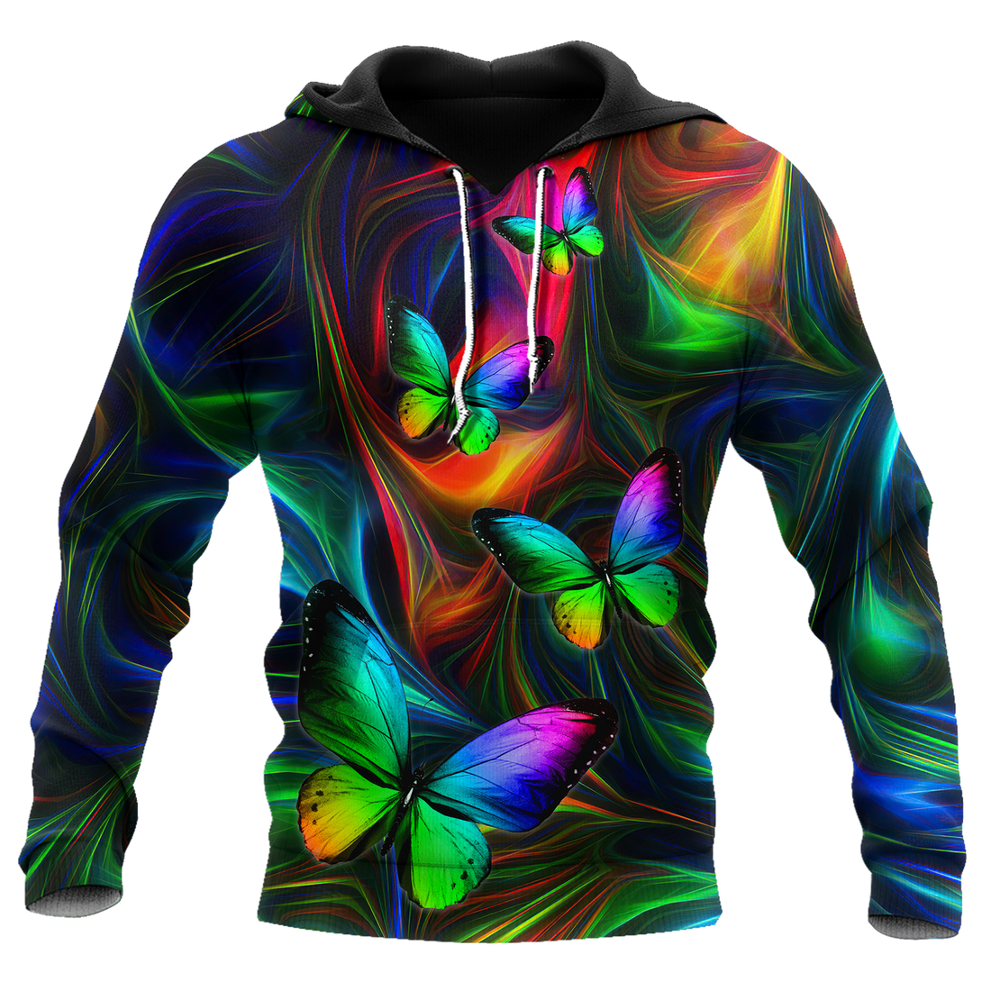 FUNSTUFFPRINT Colorful Butterfly 3D Hoodie and Zip Hoodie