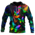 FUNSTUFFPRINT Colorful Butterfly 3D Hoodie and Zip Hoodie