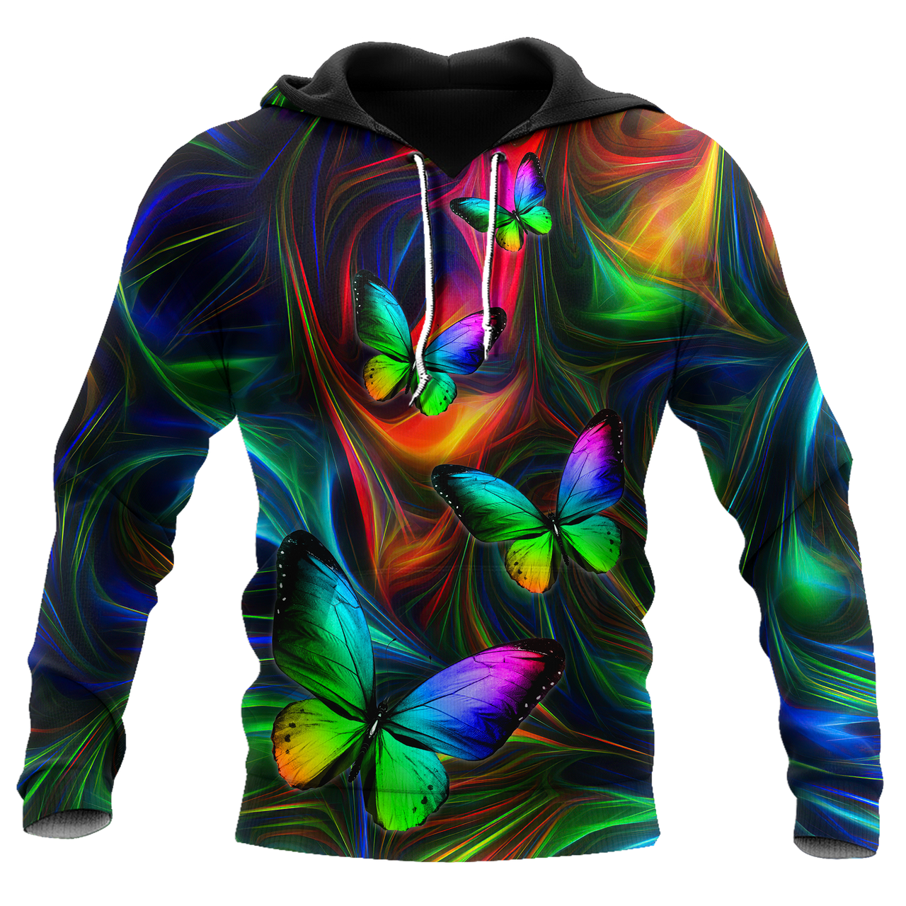 FUNSTUFFPRINT Colorful Butterfly 3D Hoodie and Zip Hoodie