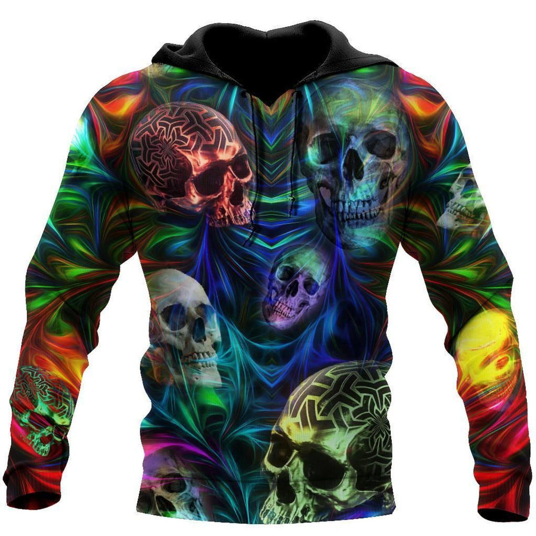 FUNSTUFFPRINT Colorful Skulls 3D Hoodie and Zip Hoodie