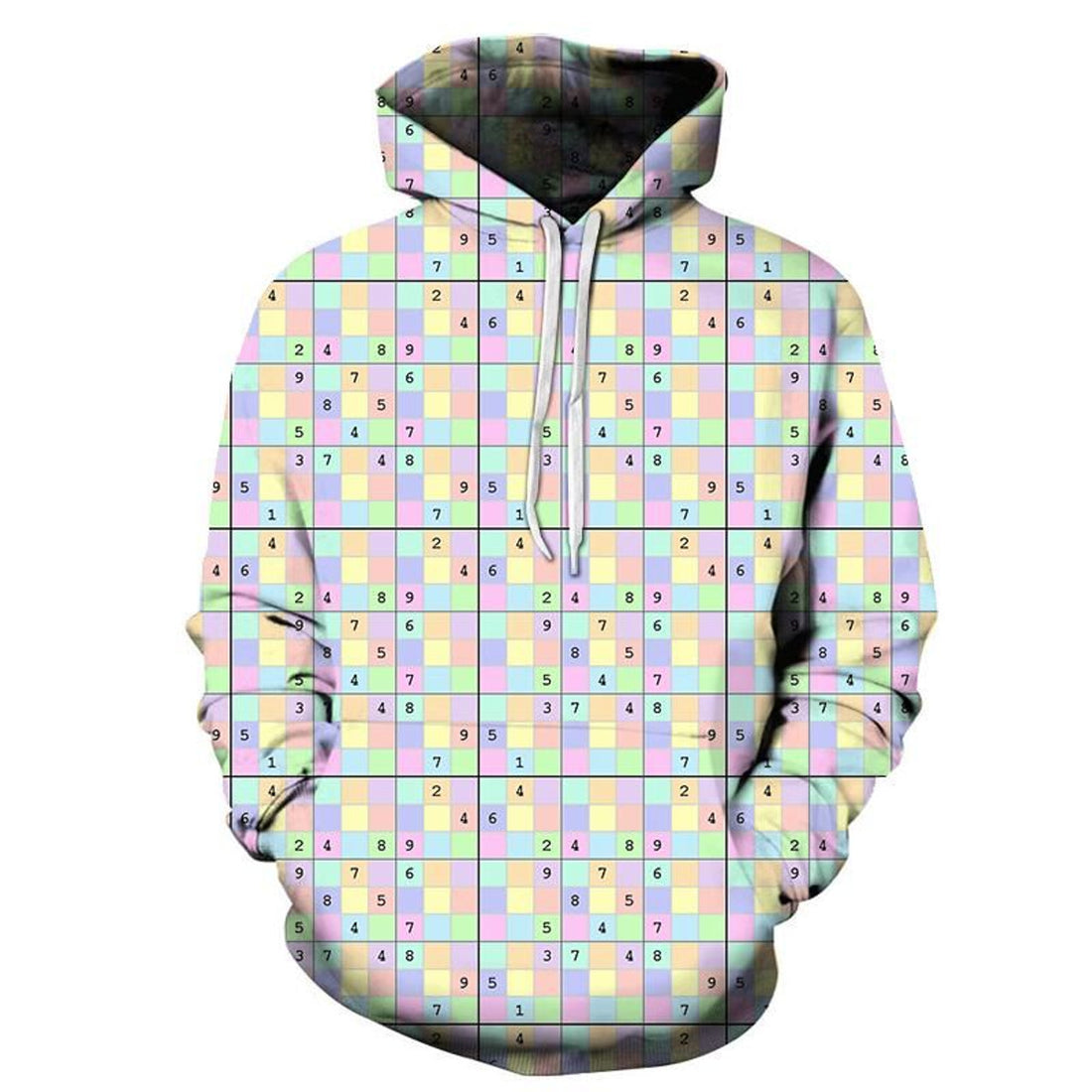 FUNSTUFFPRINT Colorful Sudoku 3D Hoodie and Zip Hoodie