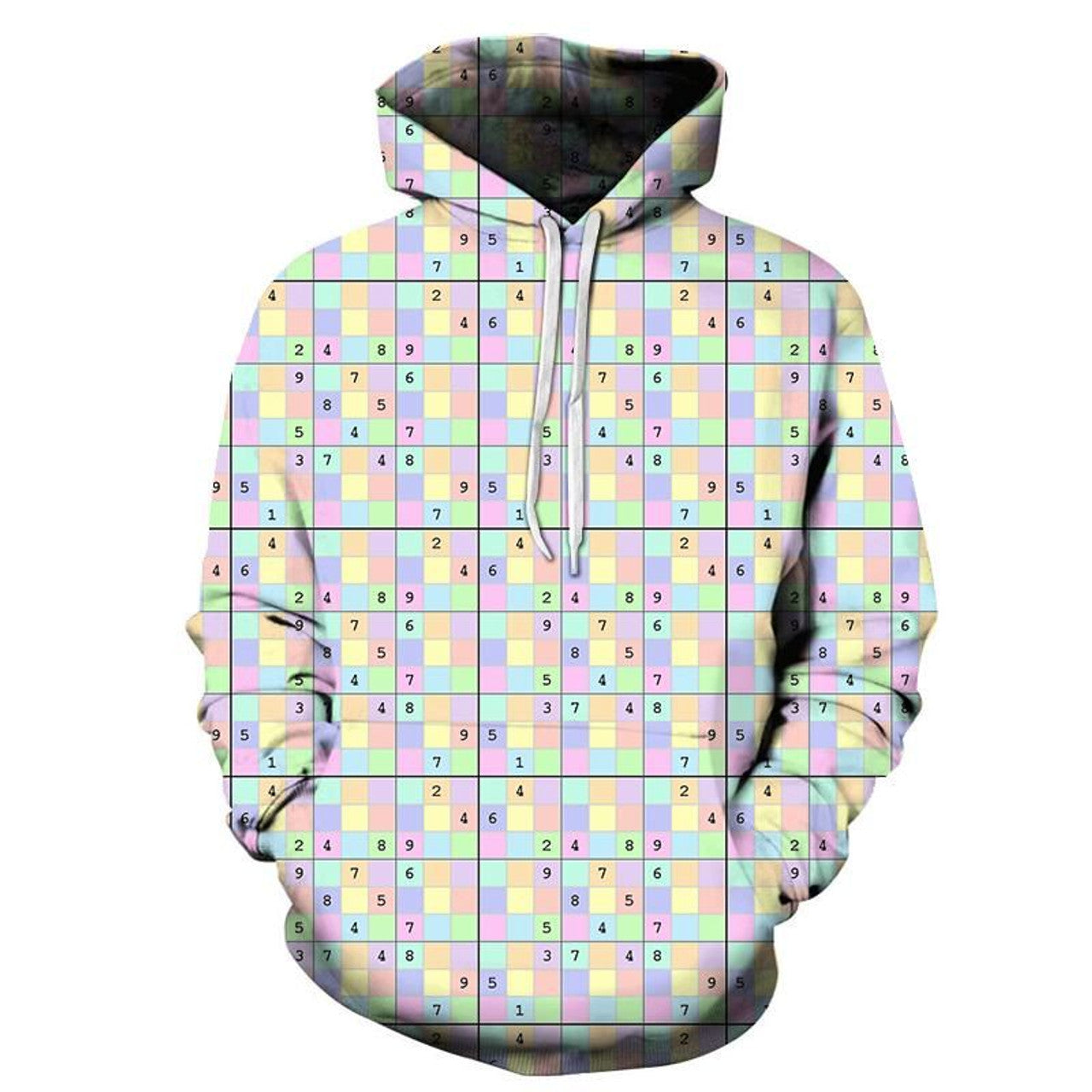 FUNSTUFFPRINT Colorful Sudoku 3D Hoodie and Zip Hoodie