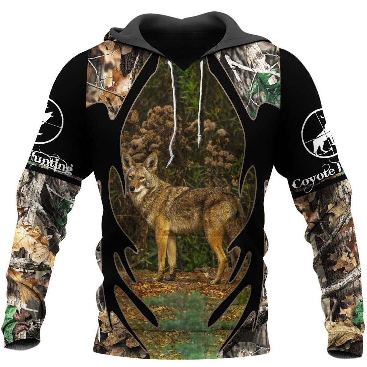 FUNSTUFFPRINT Coyote Hunting 3D Hoodie and Zip Hoodie