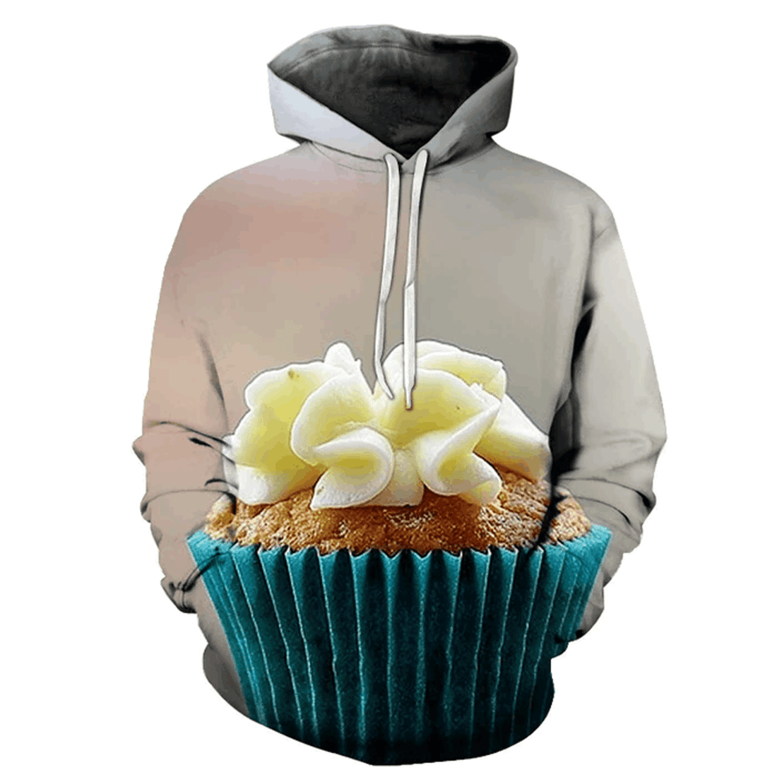 FUNSTUFFPRINT Cream Cupcake 3D Hoodie and Zip Hoodie