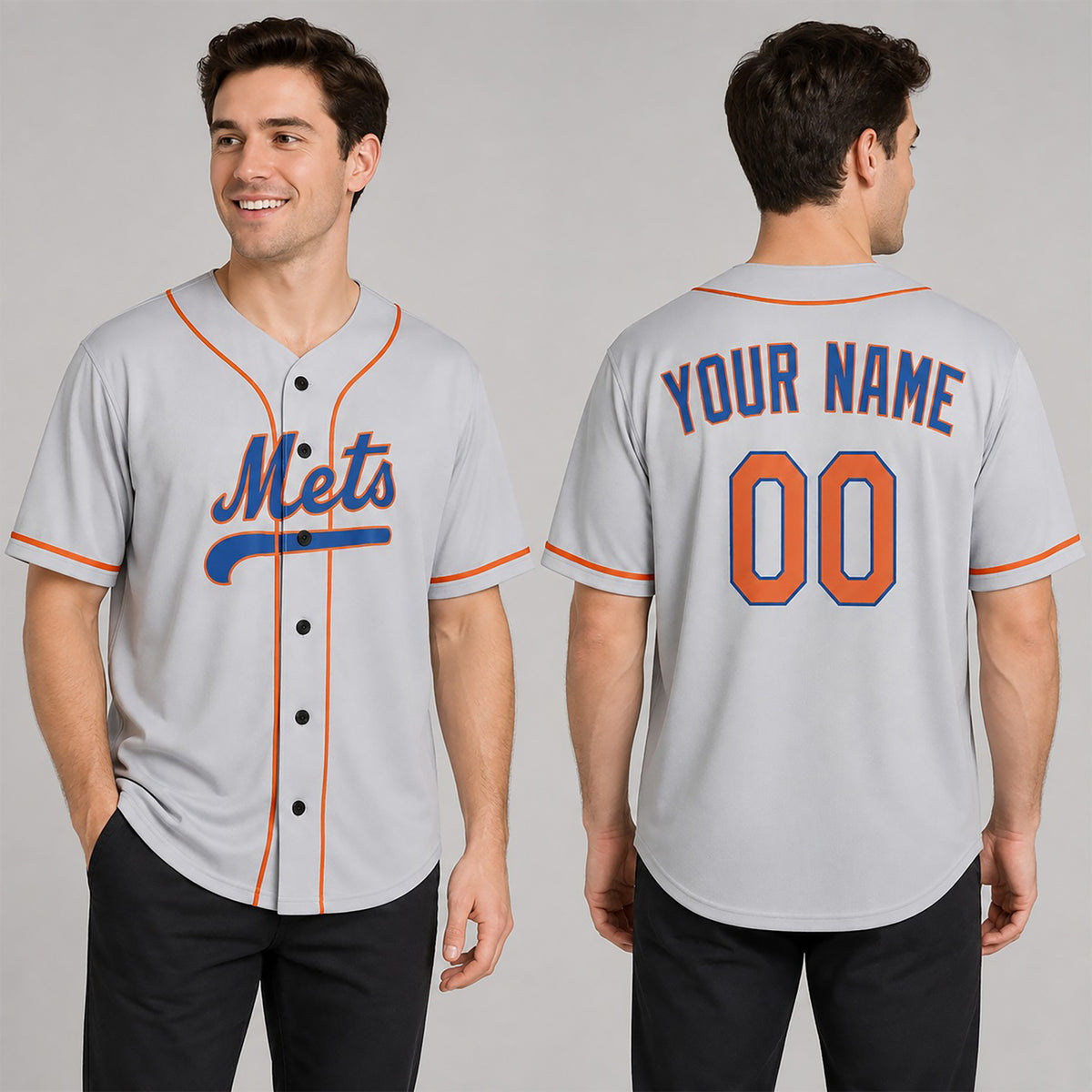 Custom 1986 New York Baseball Jersey – Light Gray Athletic Style, Personalized Name & Number for Kids & Adults-1