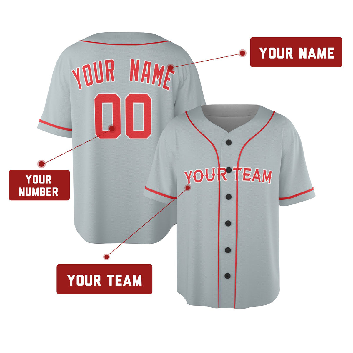Custom 1994 Texas Baseball Jersey – Gray Heritage Throwback Style, Personalized Name & Number for Kids & Adults-2