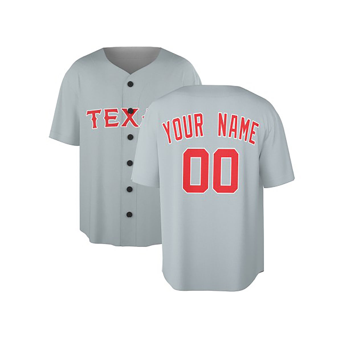Custom 1994 Texas Baseball Jersey – Gray Heritage Throwback Style, Personalized Name & Number for Kids & Adults-3