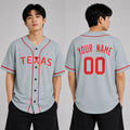 Custom 1994 Texas Baseball Jersey – Gray Heritage Throwback Style, Personalized Name & Number for Kids & Adults-1