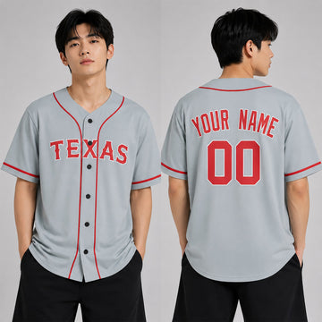 Custom 1994 Texas Baseball Jersey – Gray Heritage Throwback Style, Personalized Name & Number for Kids & Adults-1