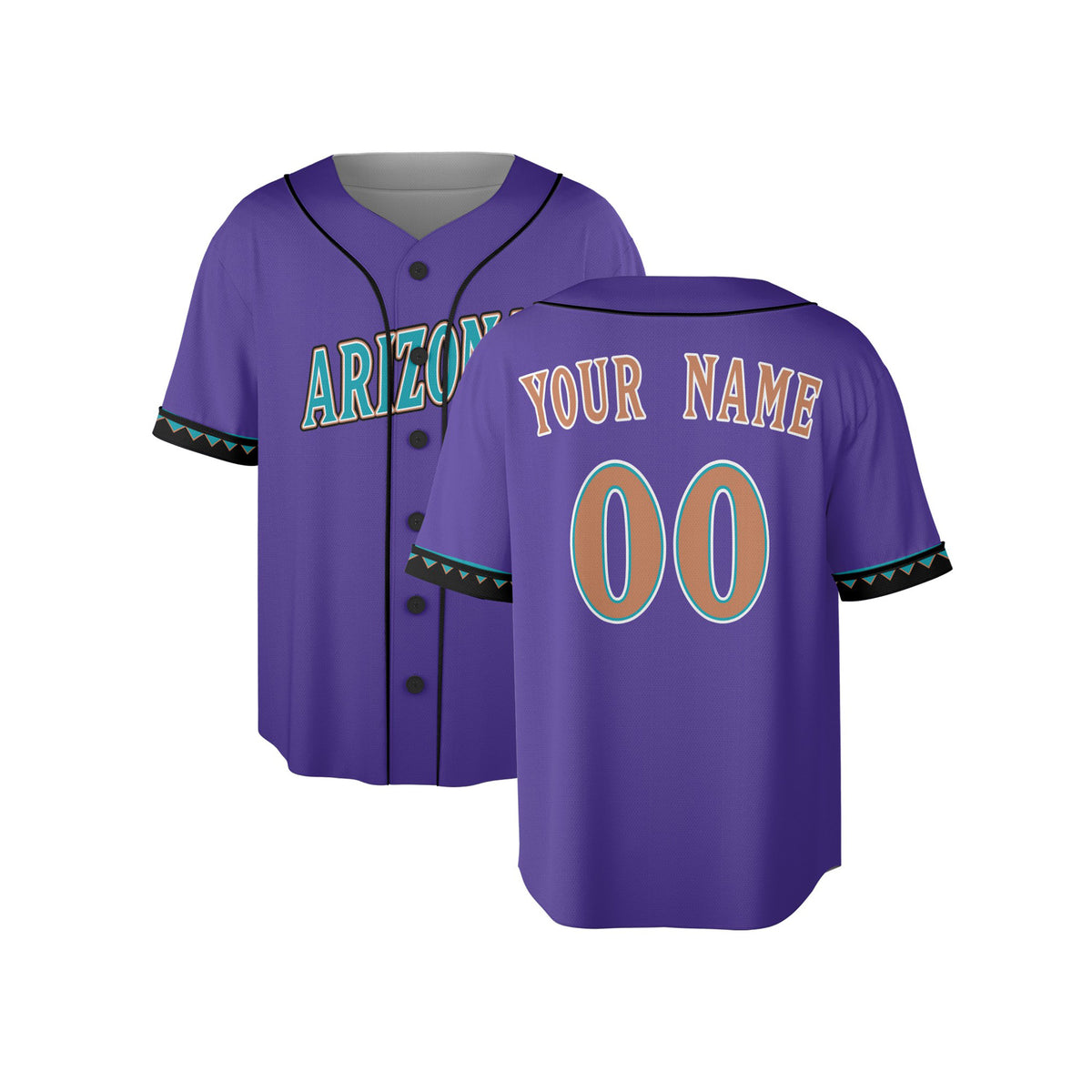 Custom 2000 Arizona Baseball Jersey – Purple Throwback Style, Personalized Name & Number for Kids & Adults-3
