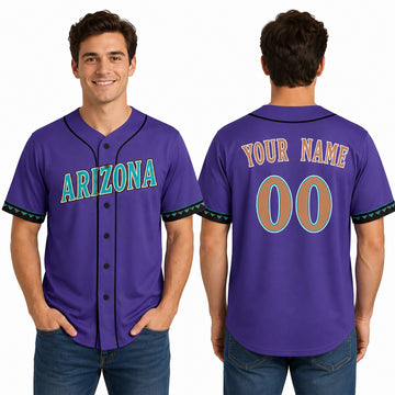 Custom 2000 Arizona Baseball Jersey – Purple Throwback Style, Personalized Name & Number for Kids & Adults-1
