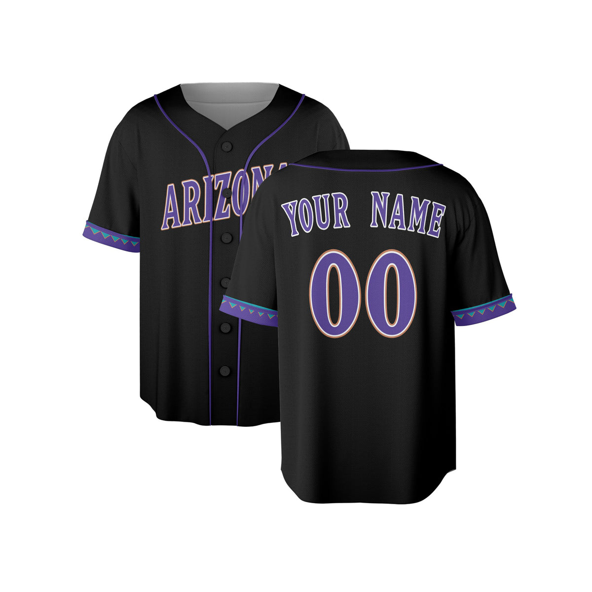 Custom 2001 Arizona Baseball Jersey – Black Athletic Style, Personalized Name & Number for Kids & Adults-4