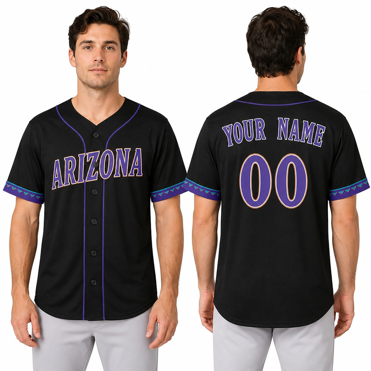 Custom 2001 Arizona Baseball Jersey – Black Athletic Style, Personalized Name & Number for Kids & Adults-1