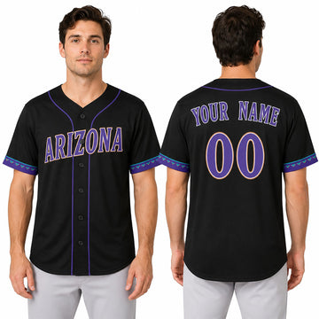 Custom 2001 Arizona Baseball Jersey – Black Athletic Style, Personalized Name & Number for Kids & Adults-1