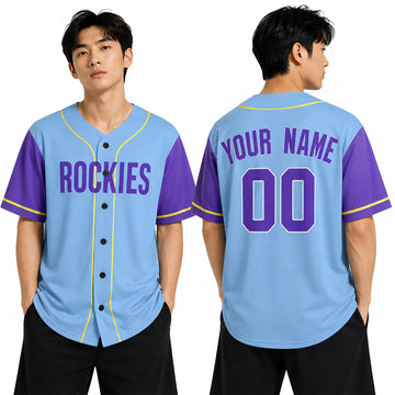 Custom 2025 Colorado Baseball Jersey – Light Blue Purple City-Inspired Style, Personalized Name & Number for Kids & Adults-1