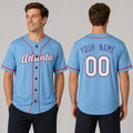 Custom 2026 Atlanta Baseball Jersey – Sky Blue City-Inspired Style, Personalized Name & Number for Kids & Adults-1