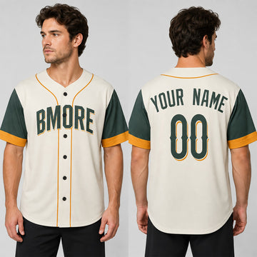 Custom 2026 Baltimore Baseball Jersey – Cream City-Inspired Style, Personalized Name & Number for Kids & Adults-1