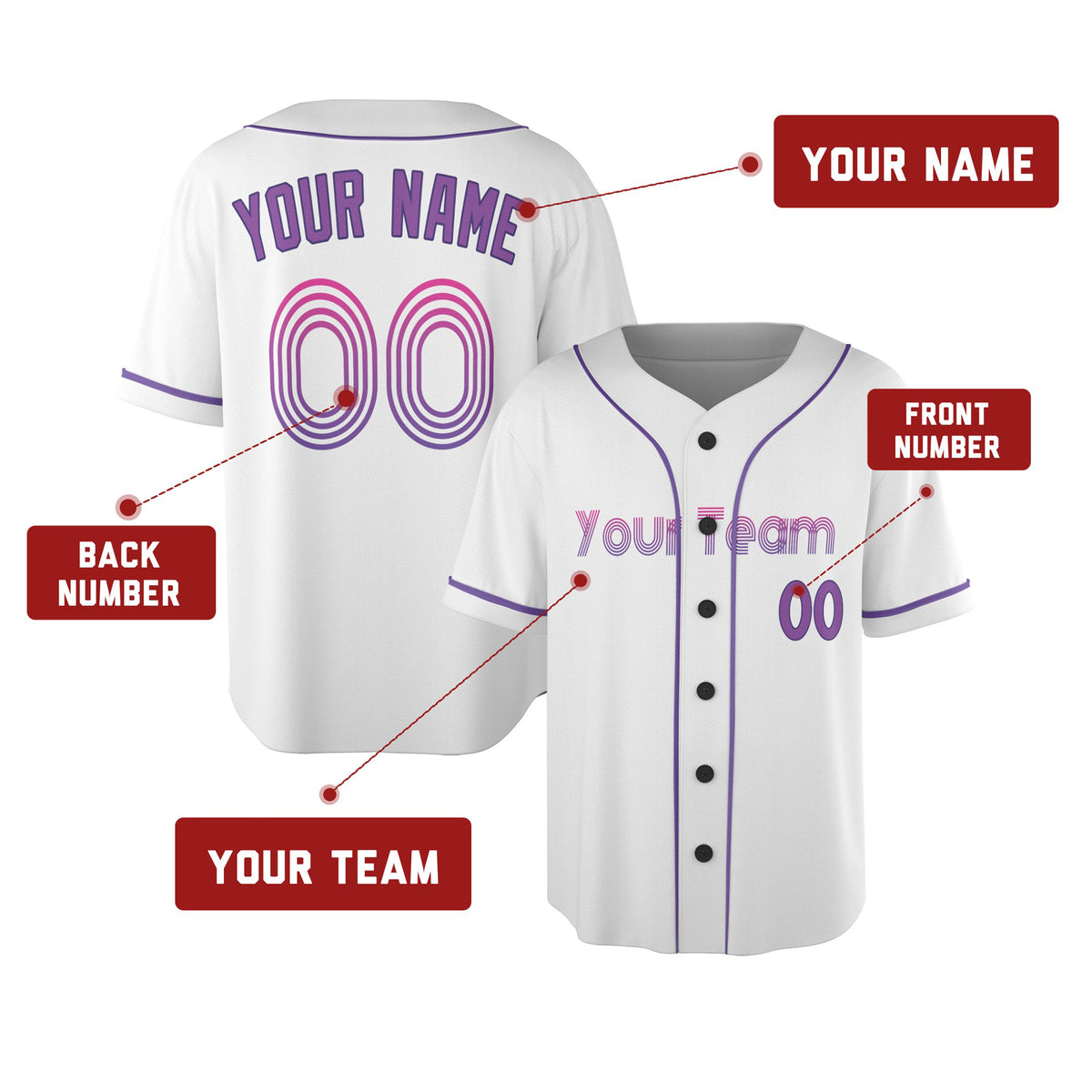 Custom 2026 Kansas City Baseball Jersey – White City-Inspired Style, Personalized Name & Number for Kids & Adults-2
