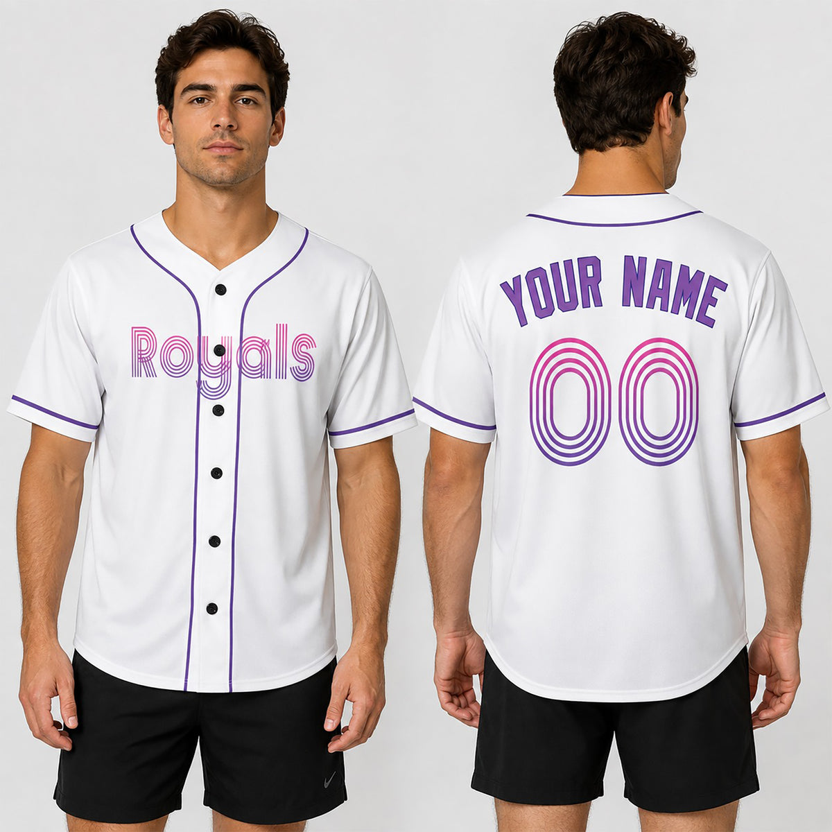 Custom 2026 Kansas City Baseball Jersey – White City-Inspired Style, Personalized Name & Number for Kids & Adults-1