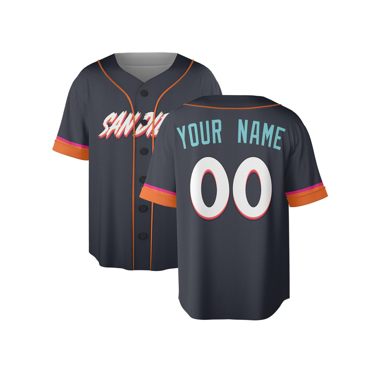 Custom 2026 San Diego Baseball Jersey – Dark Charcoal City-Inspired Style, Personalized Name & Number for Kids & Adults-4