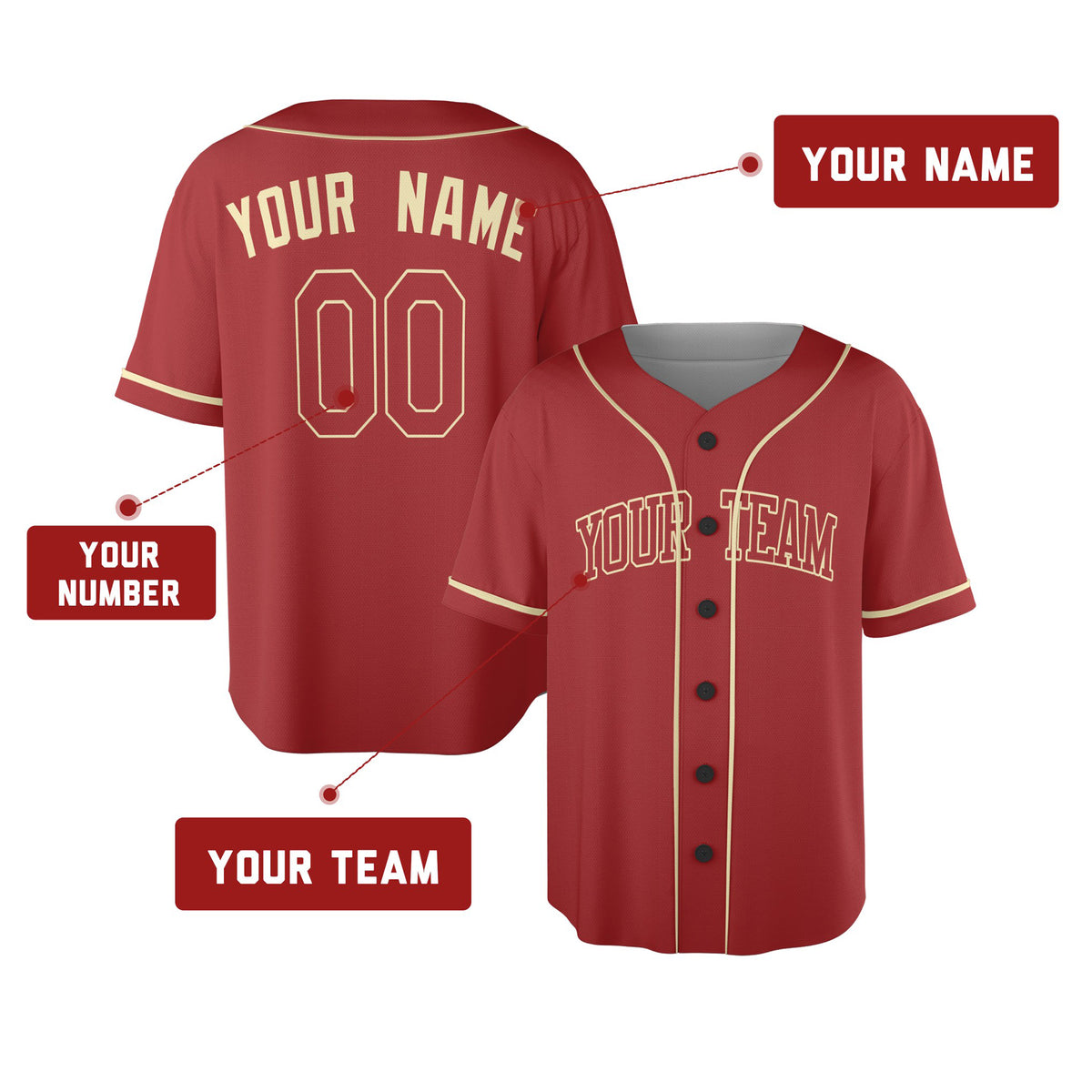 Custom 2026 Texas Baseball Jersey – Red City-Inspired Style, Personalized Name & Number for Kids & Adults-2