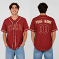 Custom 2026 Texas Baseball Jersey – Red City-Inspired Style, Personalized Name & Number for Kids & Adults-1
