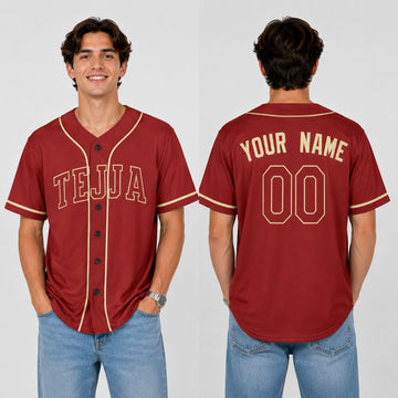 Custom 2026 Texas Baseball Jersey – Red City-Inspired Style, Personalized Name & Number for Kids & Adults-1