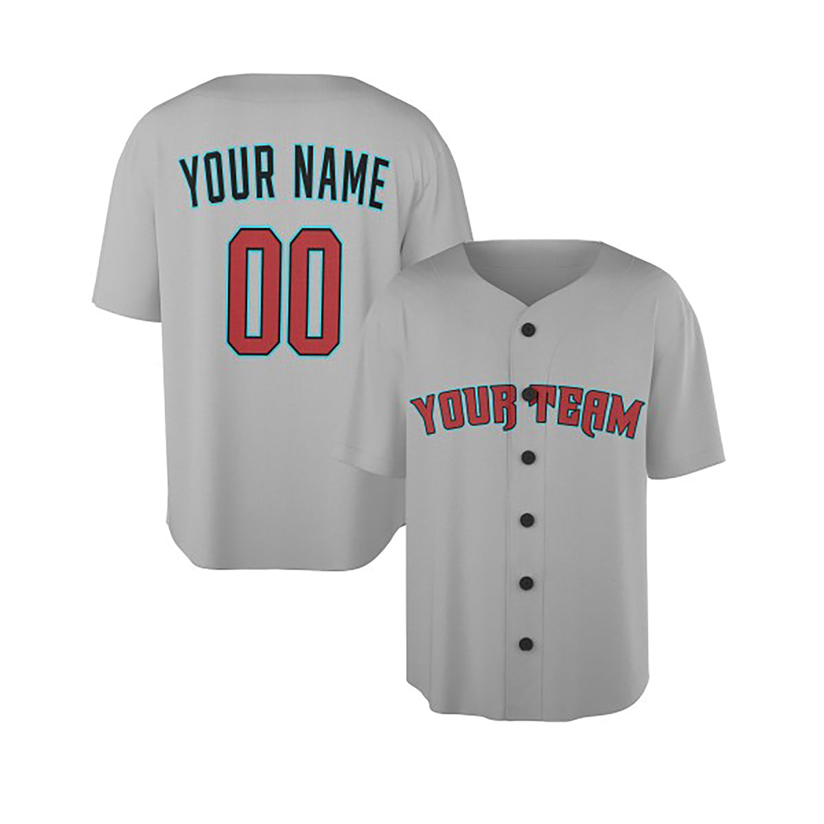 Custom Arizona Baseball Jersey – Road Gray Style, Personalized Name & Number for Kids & Adults-3