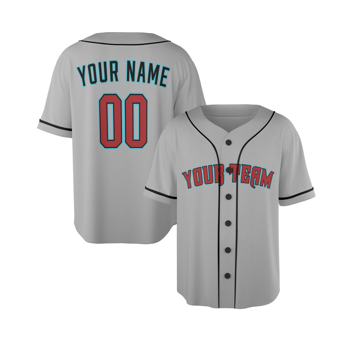 Custom Arizona Baseball Jersey – Road Gray Style, Personalized Name & Number for Kids & Adults-4