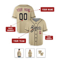 Custom Arizona Baseball Jersey – Sand Desert-Inspired Style, Personalized Name & Number for Kids & Adults-2