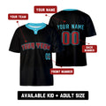 Custom Arizona Two-Button Baseball Jersey – Blackout Style, Personalized Name & Number for Men, Women & Youth-2