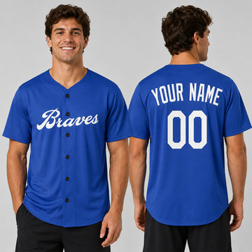 Custom Atlanta Baseball Jersey – Royal Training Style, Personalized Name & Number for Kids & Adults-1
