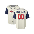 Custom Atlanta Baseball Jersey – Cream Navy Two-Tone Fashion Style, Personalized Name & Number for Kids & Adults-4