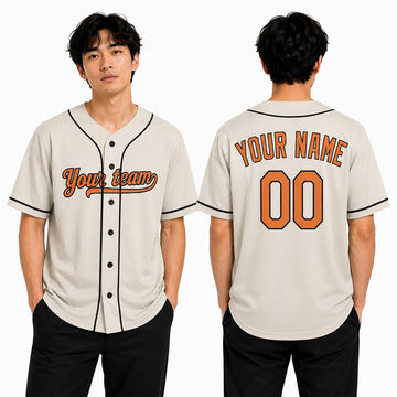 Custom Baltimore Baseball Jersey – Cream Throwback Style, Personalized Name & Number for Kids & Adults