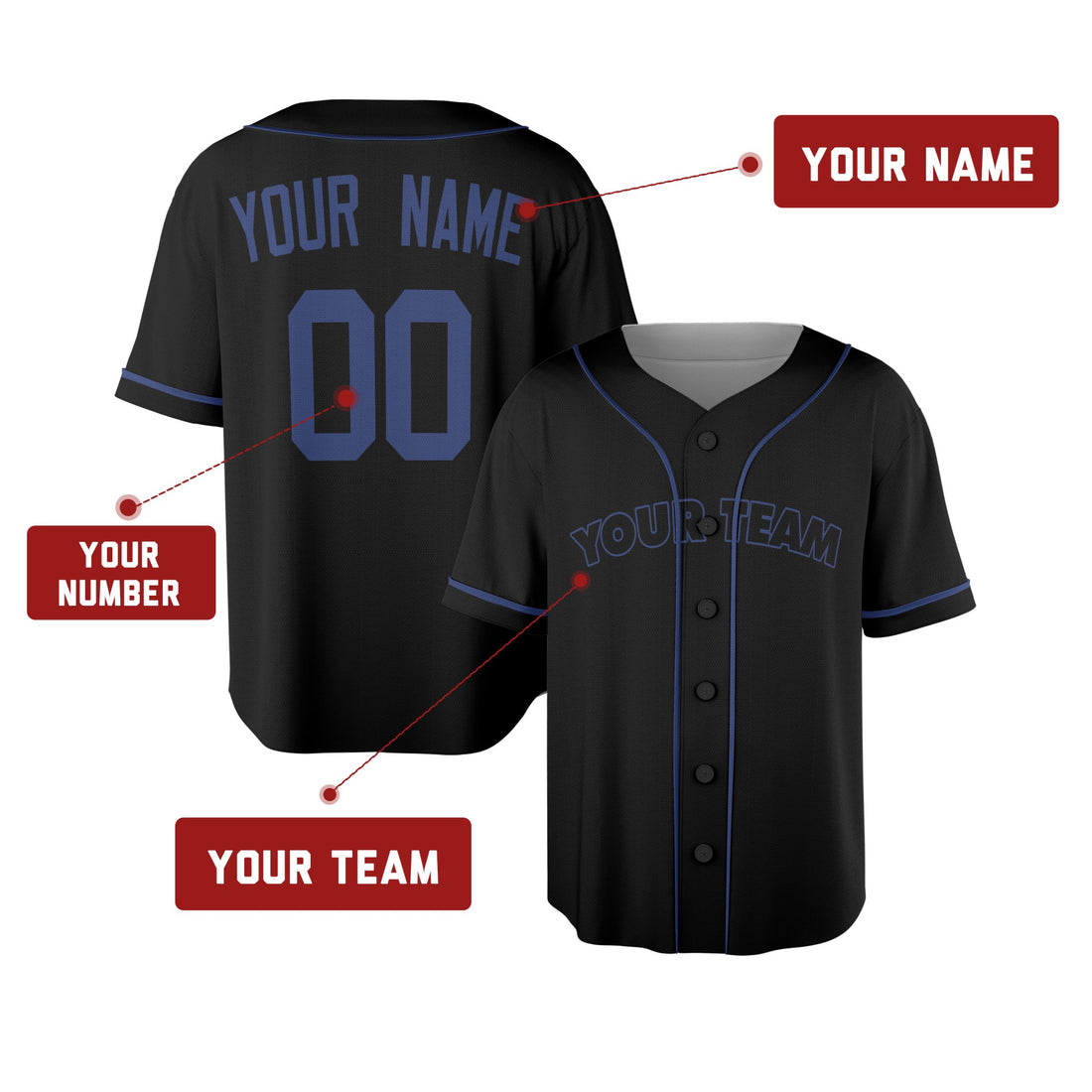 Custom Chicago Baseball Jersey – Black Pop Fashion Style, Personalized Name & Number for Kids & Adults